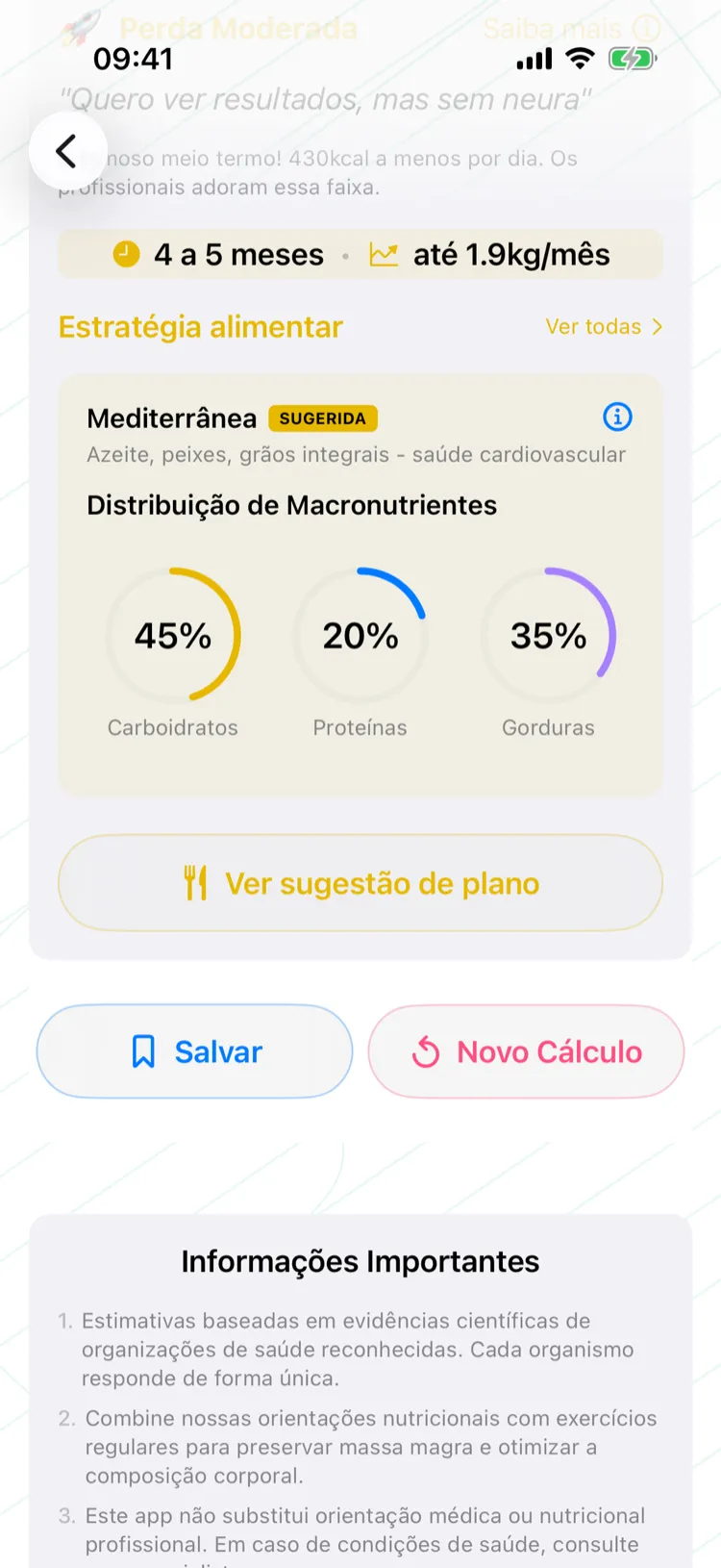 Distribuição de macronutrientes da estratégia alimentar
